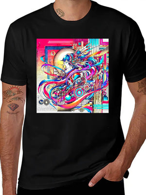 "Cyberpunk Anime Vibes" Soft Cotton Short Sleeve Tee – Unisex Wardrobe Staple