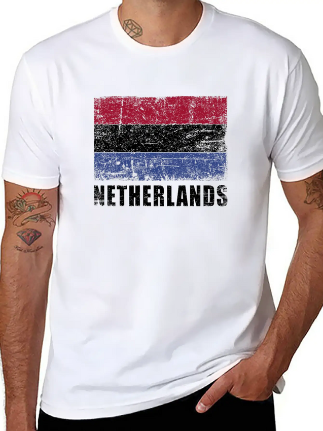 Netherlands Flag Grunge Country Flag Netherlands Soft Cotton Short Sleeve Tee – Unisex Wardrobe Staple