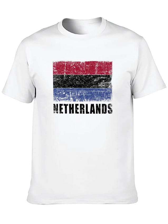 Netherlands Flag Grunge Country Flag Netherlands Soft Cotton Short Sleeve Tee – Unisex Wardrobe Staple