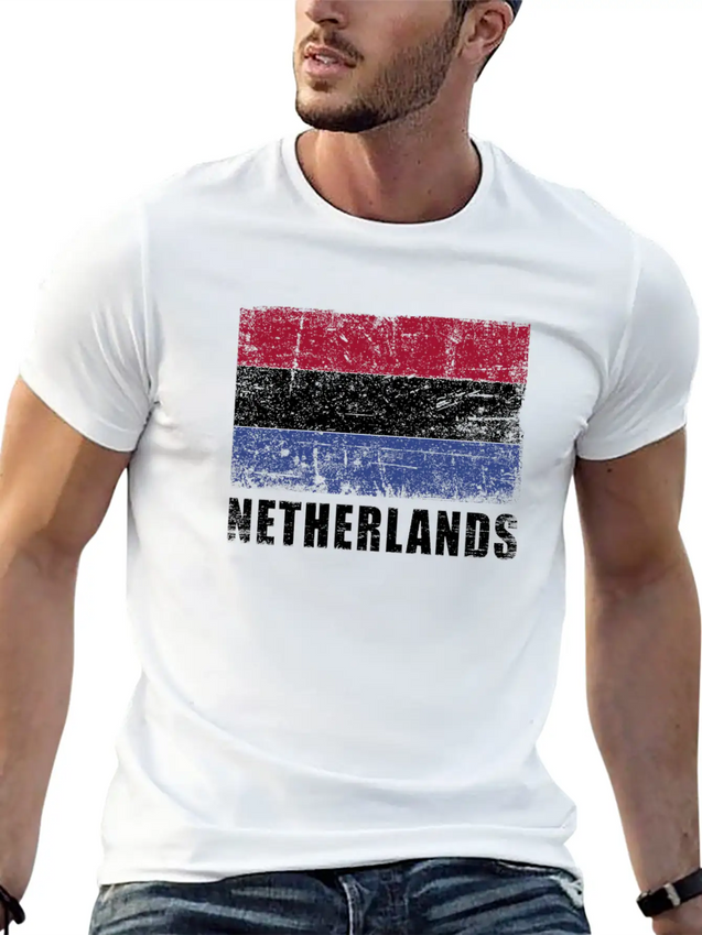 Netherlands Flag Grunge Country Flag Netherlands Soft Cotton Short Sleeve Tee – Unisex Wardrobe Staple