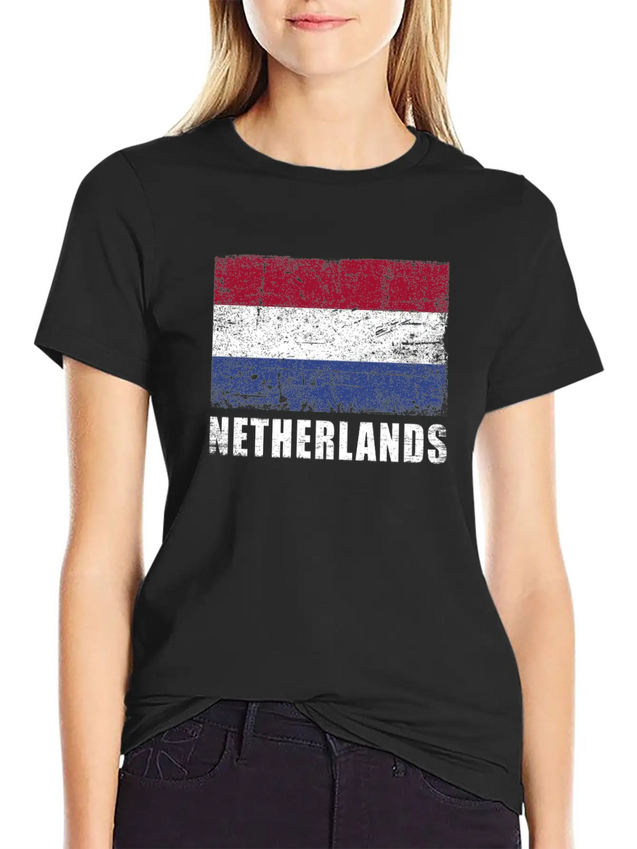 Netherlands Flag Grunge Country Flag Netherlands Soft Cotton Short Sleeve Tee – Unisex Wardrobe Staple