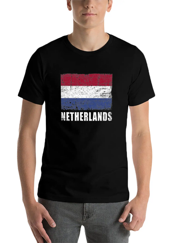 Netherlands Flag Grunge Country Flag Netherlands Soft Cotton Short Sleeve Tee – Unisex Wardrobe Staple