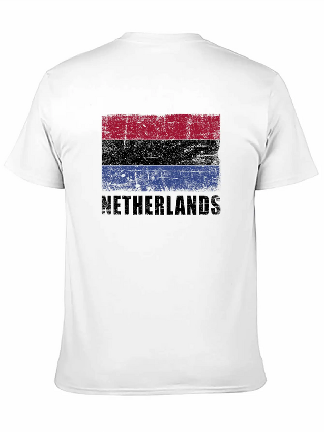 Netherlands Flag Grunge Country Flag Netherlands Soft Cotton Short Sleeve Tee – Unisex Wardrobe Staple
