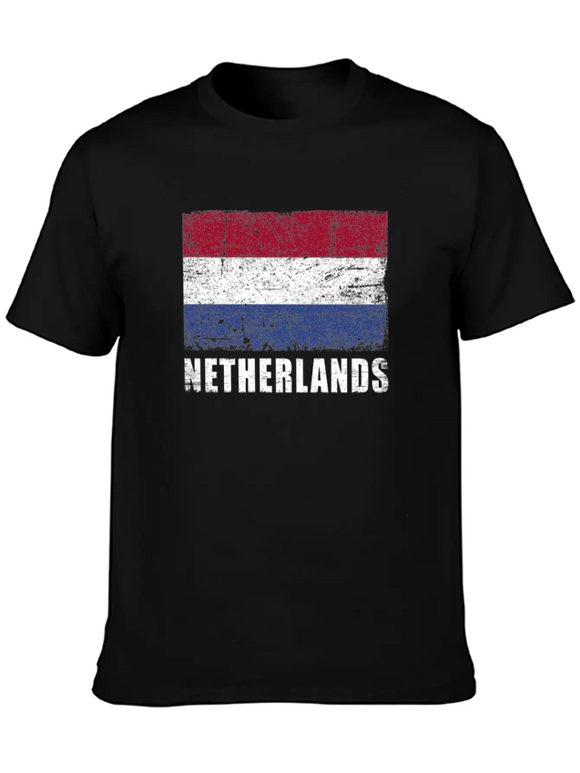Netherlands Flag Grunge Country Flag Netherlands Soft Cotton Short Sleeve Tee – Unisex Wardrobe Staple