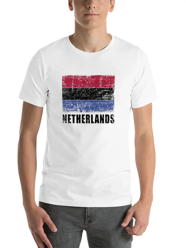 Netherlands Flag Grunge Country Flag Netherlands Soft Cotton Short Sleeve Tee – Unisex Wardrobe Staple