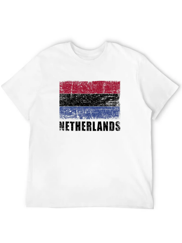Netherlands Flag Grunge Country Flag Netherlands Soft Cotton Short Sleeve Tee – Unisex Wardrobe Staple